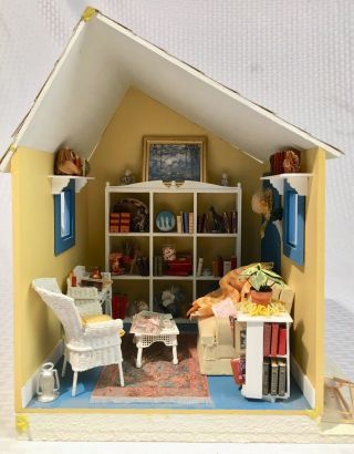 Susie Parker She Shed Beach House Dollhouse Roombox Miniature Diorama Ooak Vtg