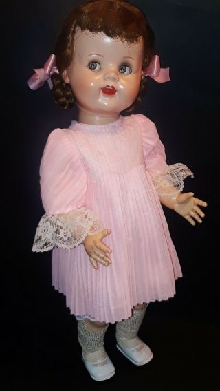 Vintage Ideal 1950s,  22 Inch,  Saucy Walker Doll In Handmade Dress