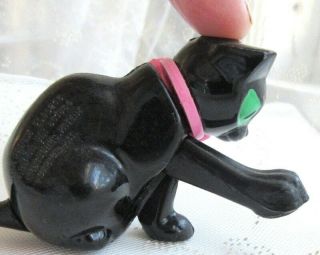 Magneto Germany Plastic Black Halloween Cat Head/paw Moves 1960 Vintage