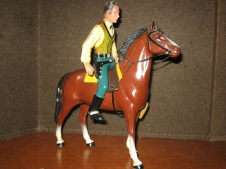 Vintage Western Hartland Playset Gunfighter Wyatt Earp With Horse - Toy Cowboy
