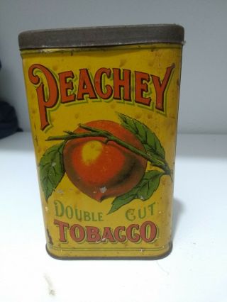 Vintage Advertising Peachey Tobacco Vertical Pocket Tin Detroit Mi