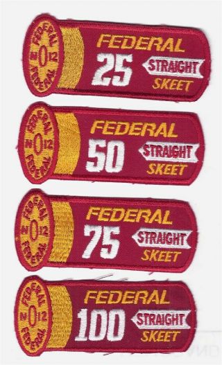 Skeet Shooting Federal Straight 25 - 50 - 75 - 100 4 Patches