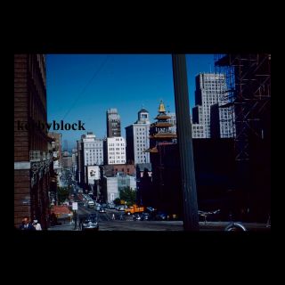 Vintage 1950s Kodachrome Photo Slide 1952 San Francisco California Street Scene