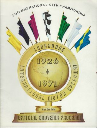 1971 Langhorne Speedway National Open Sportsman/modified Program