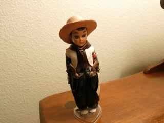 Vintage Carlson Cowboy Hard Plastic Doll With Foot Stand