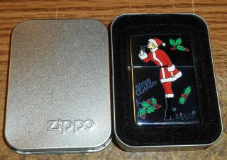 1999 Zippo Merry Christmas Windy Varga Girl In Santa Suit Lighter/nib/very Rare
