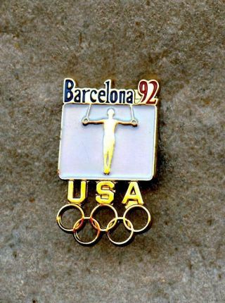 Noc Usa Team Gymnastic Men 1992 Barcelona Olympic Games Pin