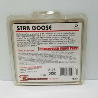 Star Goose,  Software Solutions 5.  25 floppy IBM PC SS007 Vintage 2