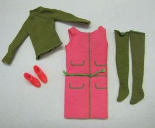 Vintage Barbie Doll 1966 Francie 1266 " Quick Shift " Complete Doll Outfit Pink