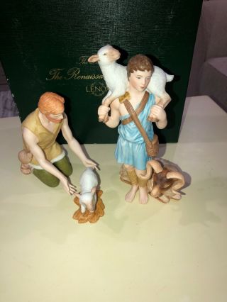 Vintage 1991 Lenox Christmas The Shepherds Renaissance Nativity Figurines
