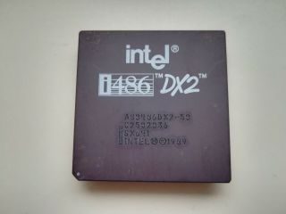 Intel A80486dx2 - 50,  Sx641,  Intel 486 Dx2 - 50,  Vintage Cpu,  Gold