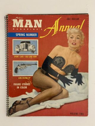 Modern Man Annual Year 1954 Vol 2 Cheesecake Pinup Vintage Antique Betty Page