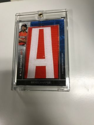 Bryce Harper 2018 Topps In The Name All Star Relic Worn Letter “a” Patch Sp 1/1