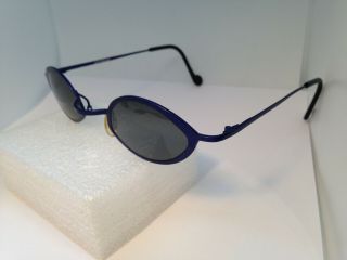 Theo Leo Pure Titanium Purple Oval Eyeglasses Frames Belgium Vintage