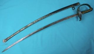 Spanish Spain Antique WW1 Officer ' s Sword w/ Scabbard 3