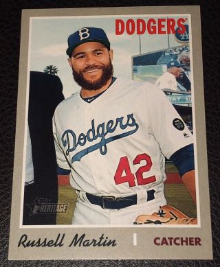 2019 Topps Heritage High Number Russell Martin Throwback 596 Variation Ssp