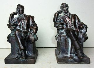 Vintage President Abraham Lincoln Seated Bookends