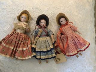 Vintage Ruth Gibbs Dolls Porcelain - (set Of 3)
