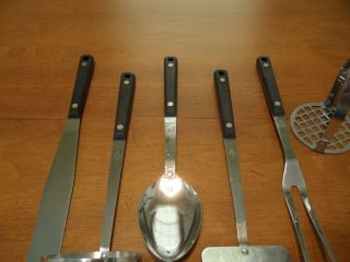 Vintage EKCO ARROWHEAD Utensils Kitchen Tools 6 pc Set Spatula Masher Fork Spoon 2