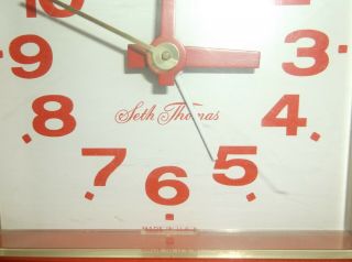 Vintage Seth Thomas Orange Cube Mid Century MCM Electric Alarm Clock Minicube 2
