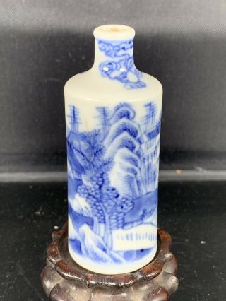 Good Antique Chinese Porcelain Blue White Snuff Bottle