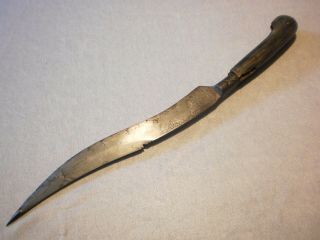 Rare antique Indian or Indo - Persian dagger big Zirah Bouk curved engraved blade 2
