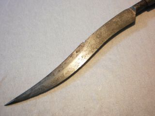 Rare antique Indian or Indo - Persian dagger big Zirah Bouk curved engraved blade 3