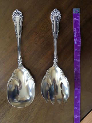 Antique Knowles Large Sterling Silver Serving Spoon And Fork.