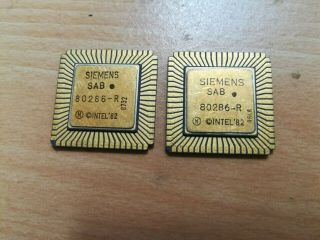 Siemens Sab 80286 - R,  Intel 80286,  Vintage Cpu,  Gold,