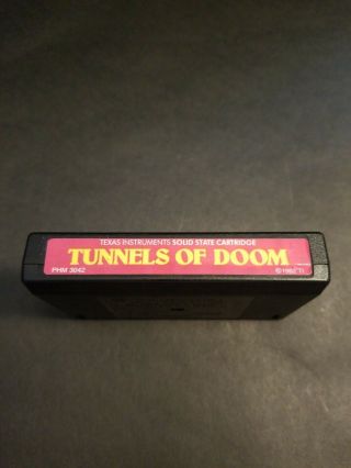 Tunnels Of Doom Game Cartridge For Texas Instruments Ti - 99/4a Ti 1982