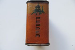 ANTIQUE 1900 ' S Pine Hills RED PEPPER TIN CONTAINER,  Schultz Brothers.  vtg 2