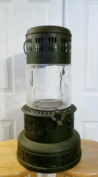 Vintage Perfection Oil Kerosene Heater W/pyrex Glass Globe