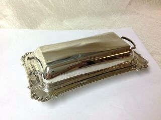 Antique Sterling Silver Butter Dish With Glass Inset - W - Mark 9.  4 Oz