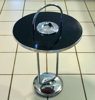 Vintage Art Deco Chrome Bakelite Table Smoke Stand