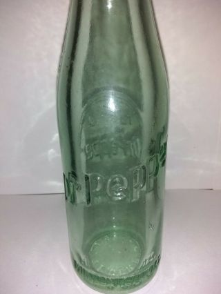 Antique Vintage Dr.  Pepper Green Glass Bottle - From Corpus Christy,  Tx.
