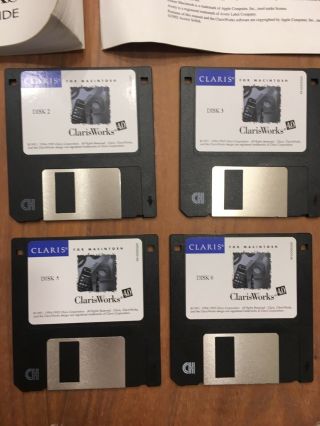 Claris 4.  0 for Macintosh - 6 Disks - 3.  5 