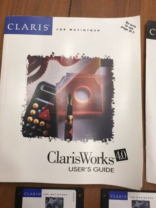 Claris 4.  0 for Macintosh - 6 Disks - 3.  5 