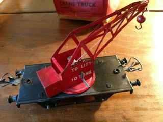 Hornby Meccano O Scale Vintage Tinplate Crane Truck No.  1 Vintage R157 Red Boxed