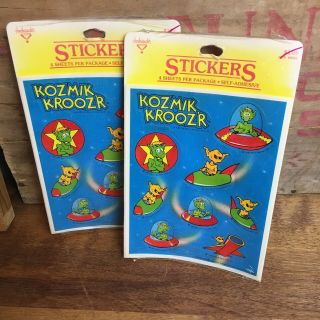 Vintage 1983 Hallmark Ambassador Stickers Kozmik Krooz’r Aliens - New/sealed