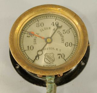 Antique Vintage Samuel Sloan & Co Rochester Ny 6 " Brass Bezel Pressure Gauge