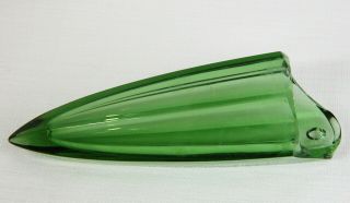 Vtg Art Deco Green Glass Wall Pocket / Vase / Planter / Sconce