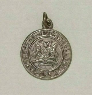 Vintage Sterling Silver Kutztown State College Seal Pendant Medal