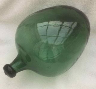 Teal Green Berry Shaped Dog Neck Type Glass Fish Float With Stamped Seal