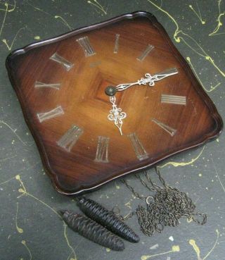 Vintage Hermle Weight Driven Wall Clock Made In Germany - (no Pendulum)