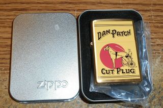 2000 Zippo Dan Patch Tobacco Tin Series 1 Full Size Brass Lighter/nib/very Rare