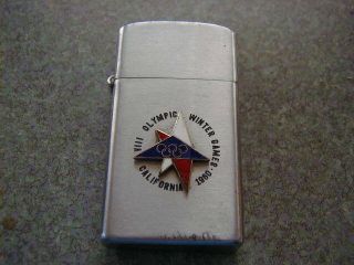Old 1960 Viii California Olympic Winter Games Lighter Vulcan Made In Japan
