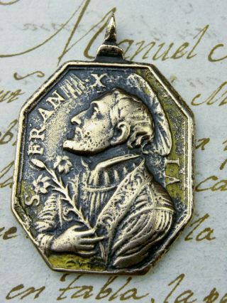 Antique O.  L.  Of Guadalupe & St Francis Xavier Spanish Colonial Shipwreck Medal