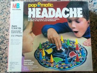 Vintage 1986 Pop O Matic Headache Milton Bradley Game 4709 Complete