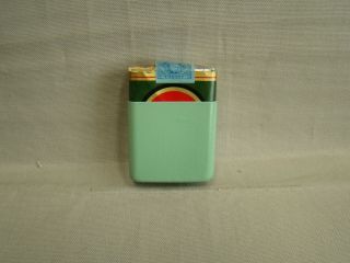 Teal Hold A Pak Vintage Cigarette Pack Holder Metal Cigarette Pack Holder Green