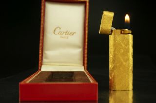 Cartier Gas Lighter Paris Gold Color Oval Vintage A25